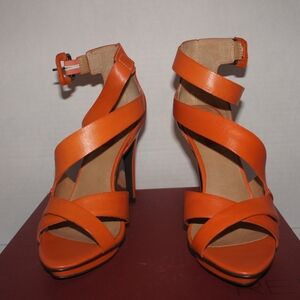 Strappy Orange High Heels